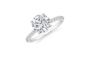 Ring 18kt White Gold Diamond 1.00cts I SI3 & Pavé