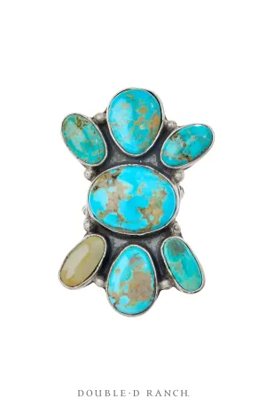 Ring, Cluster, Turquoise, Contemporary, 1662