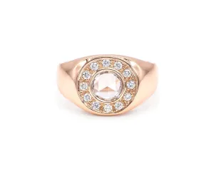 Rose Cut Diamond Signet Ring (Ready to Ship Size 3)