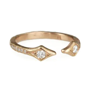 Rose Gold and Diamond "Double Arrow" Ring