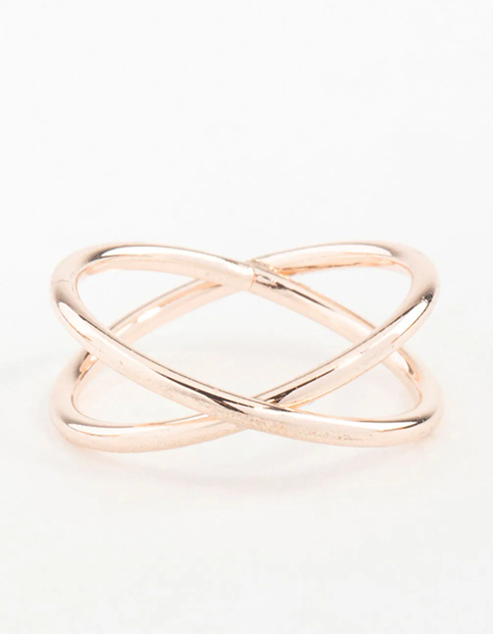 Rose Gold Cross Over Ring