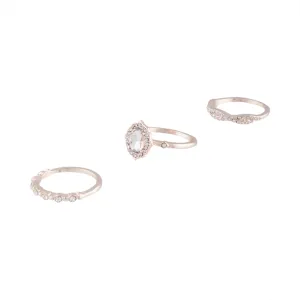 Rose Gold Engagement Stone Ring Stack