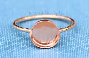 Rose Gold Filled 10mm Bezel Cup Ring blank