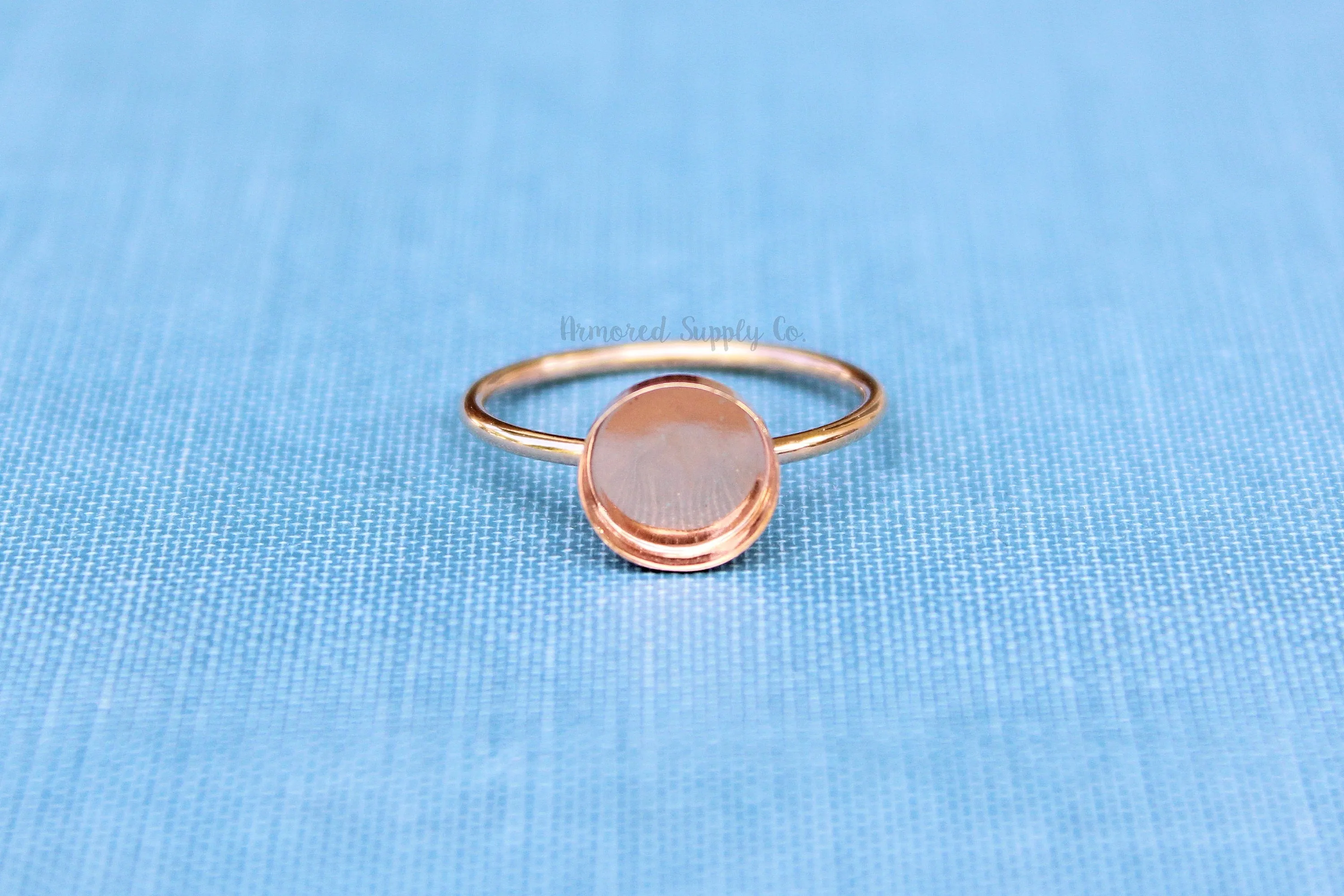 Rose Gold Filled 10mm Bezel Cup Ring blank