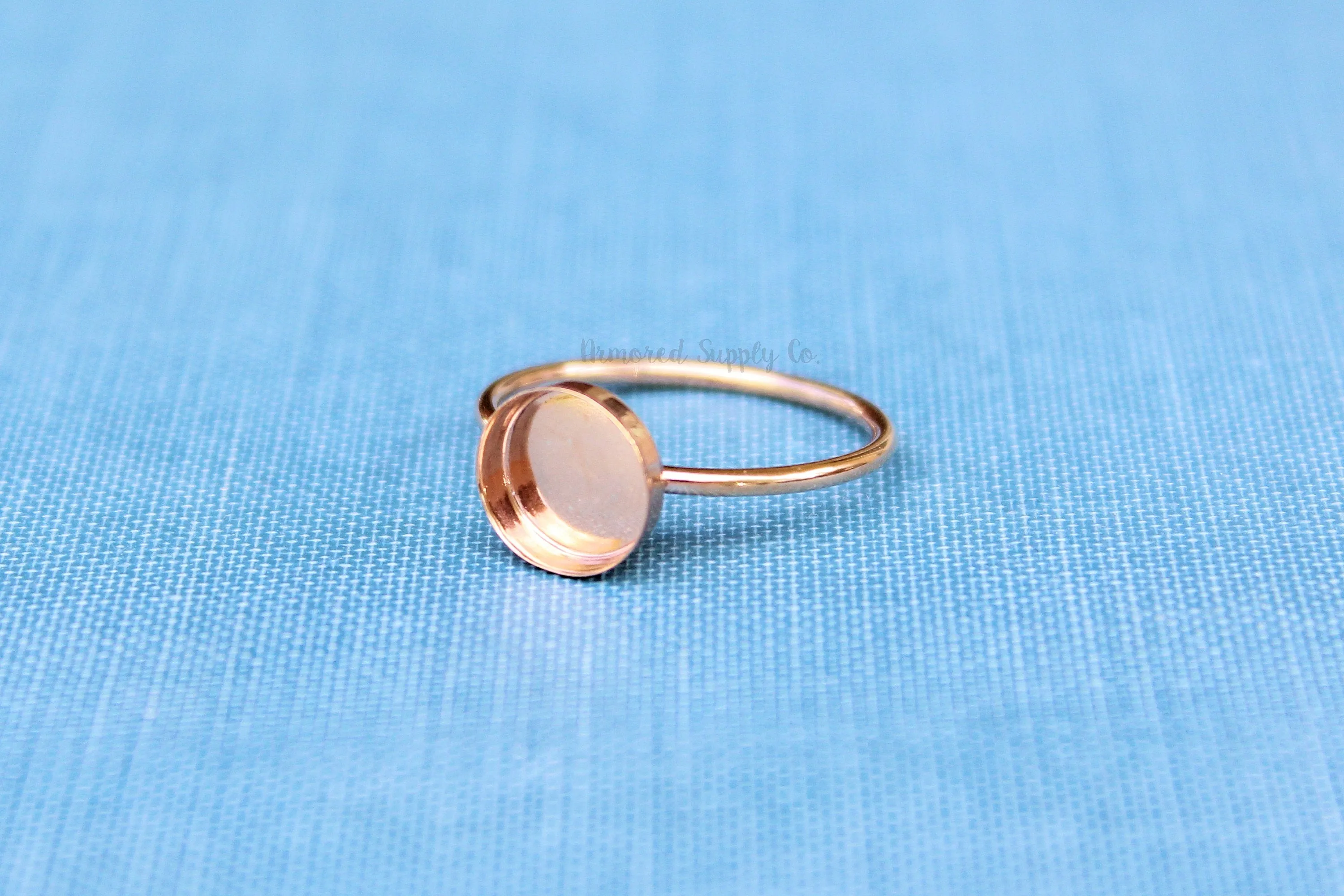 Rose Gold Filled 10mm Bezel Cup Ring blank