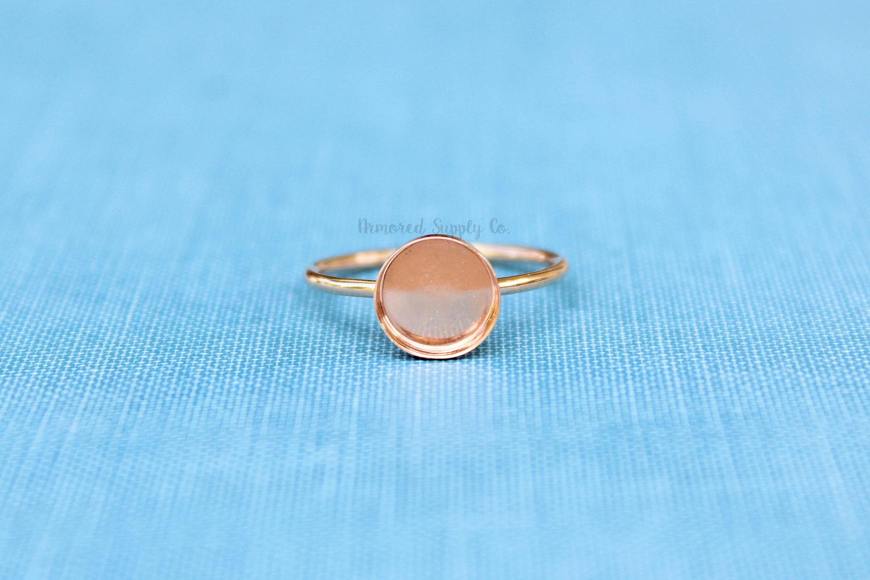 Rose Gold Filled 10mm Bezel Cup Ring blank