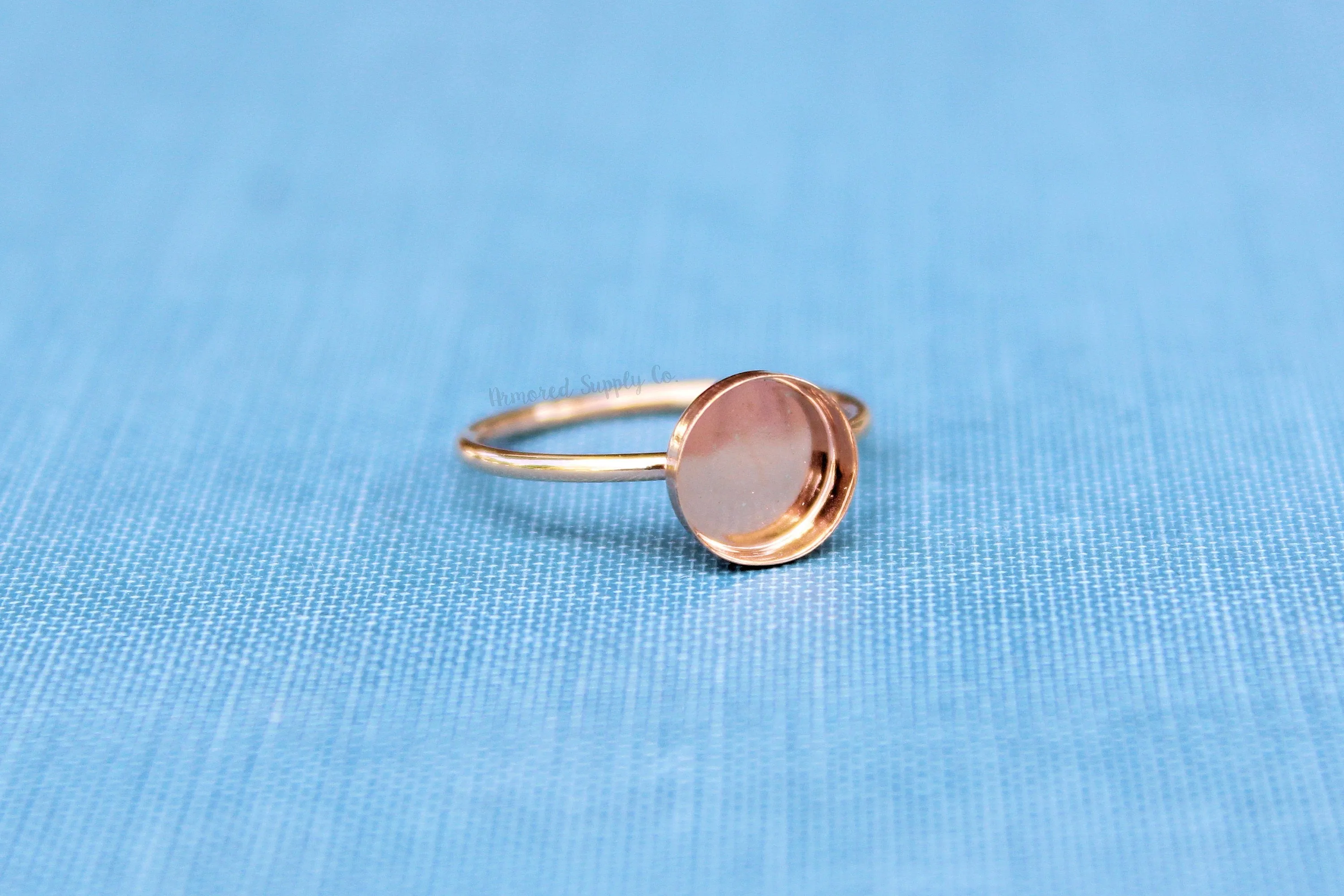 Rose Gold Filled 10mm Bezel Cup Ring blank