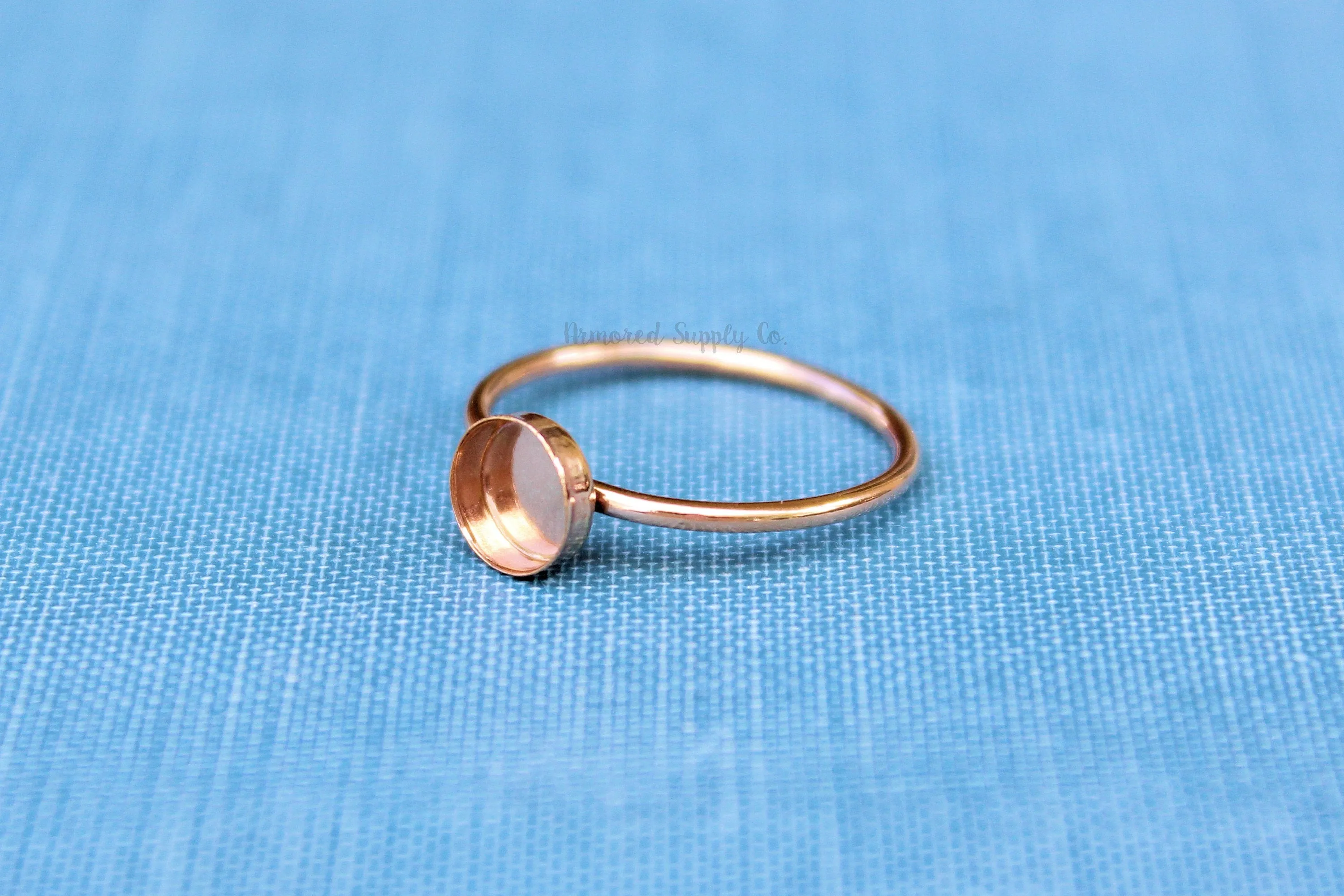 Rose Gold Filled 4mm Bezel Cup Ring blank
