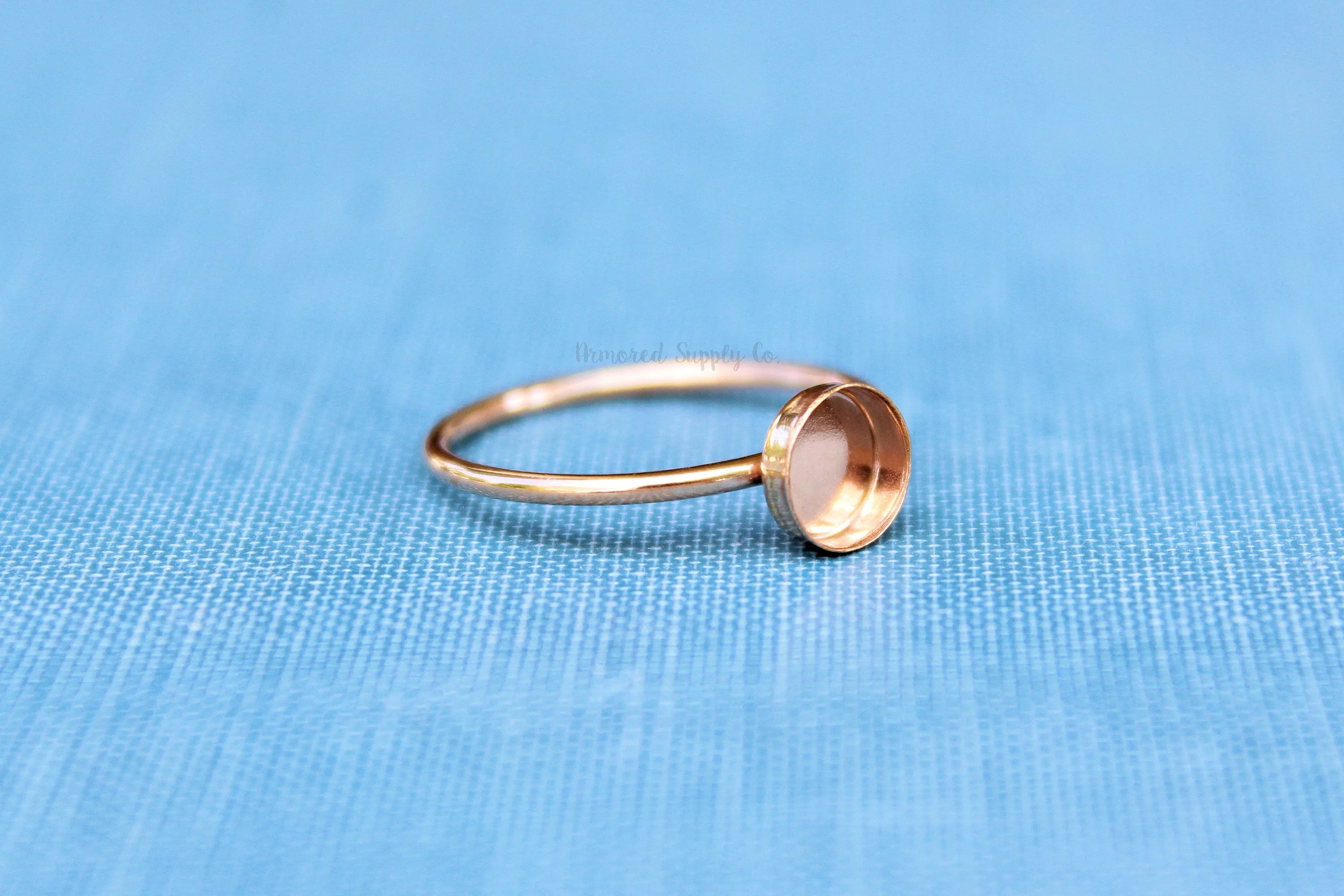 Rose Gold Filled 4mm Bezel Cup Ring blank