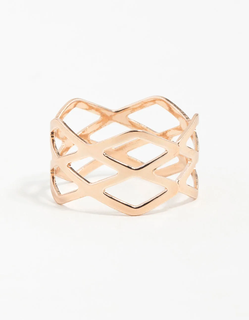 Rose Gold Multi Cross Over Ring