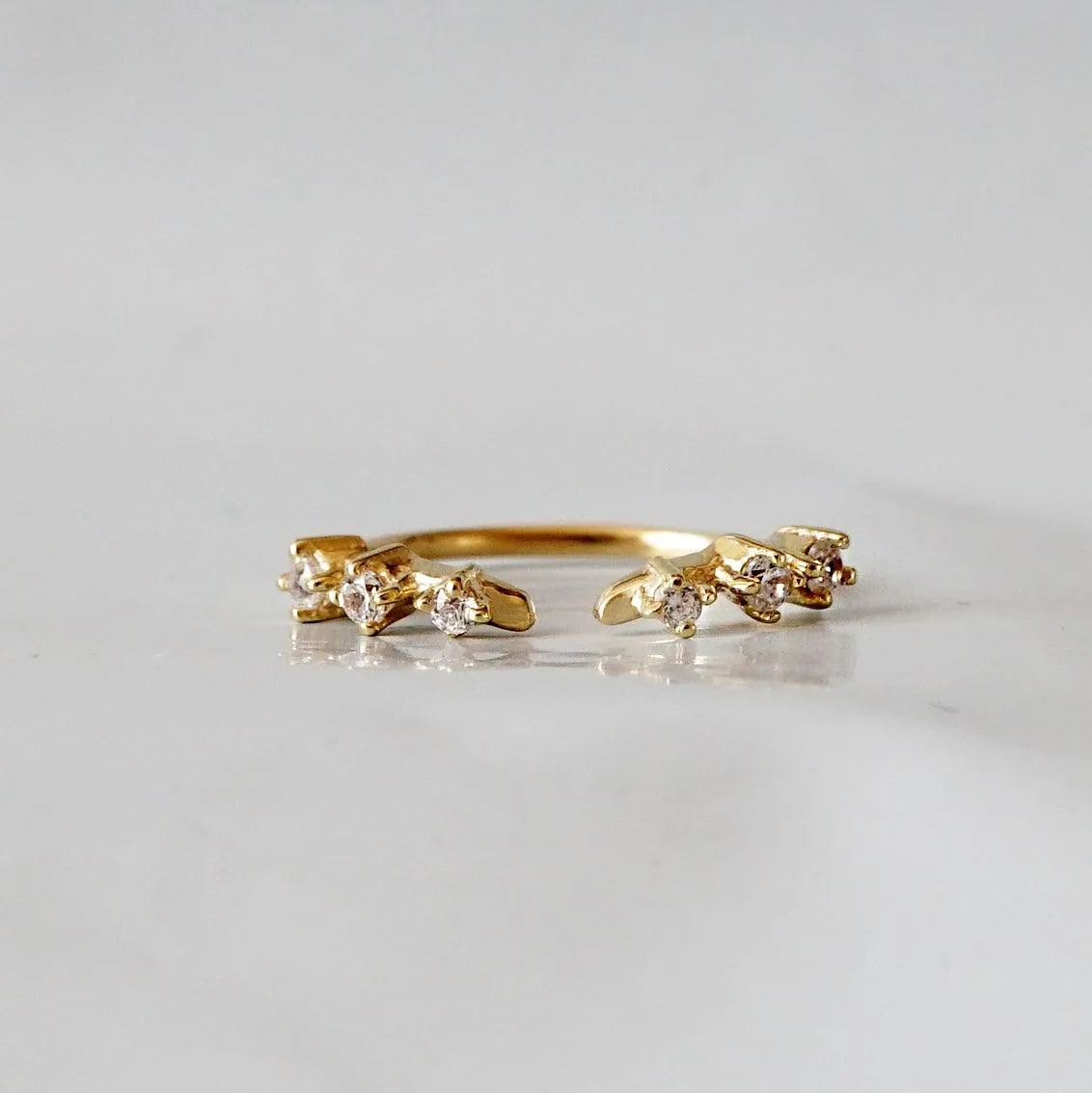 Rose Thorn Ring Band in 14K and 18K Gold
