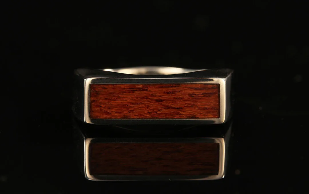 ROSEWOOD MENS 14K WHITE GOLD SIGNET RING