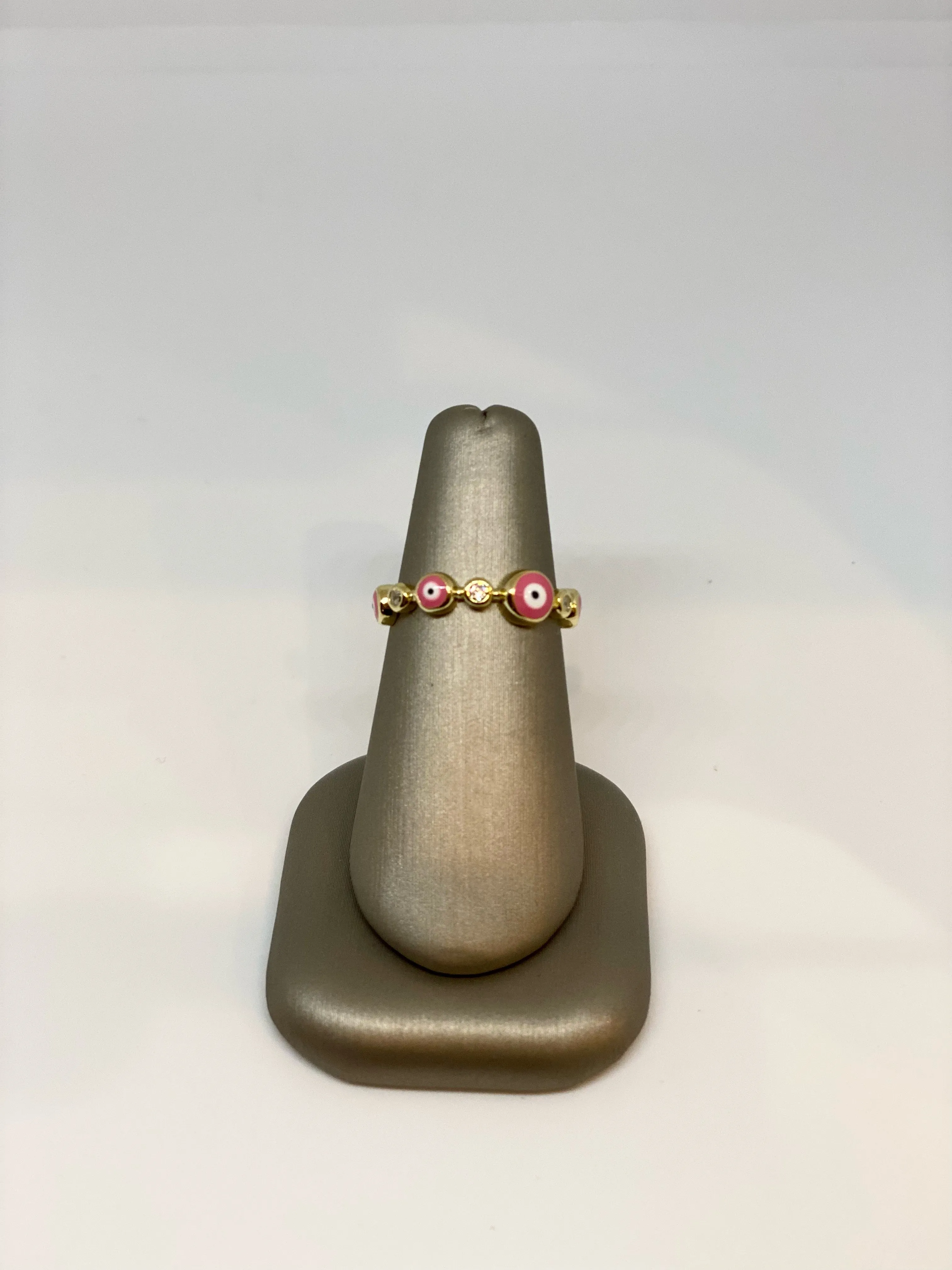 Round Evil Eye Ring with CZ