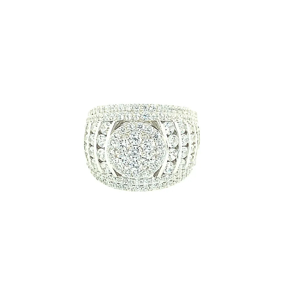 Round  Simulated Iced Dimond Ring