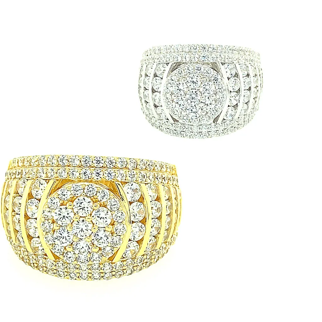 Round  Simulated Iced Dimond Ring