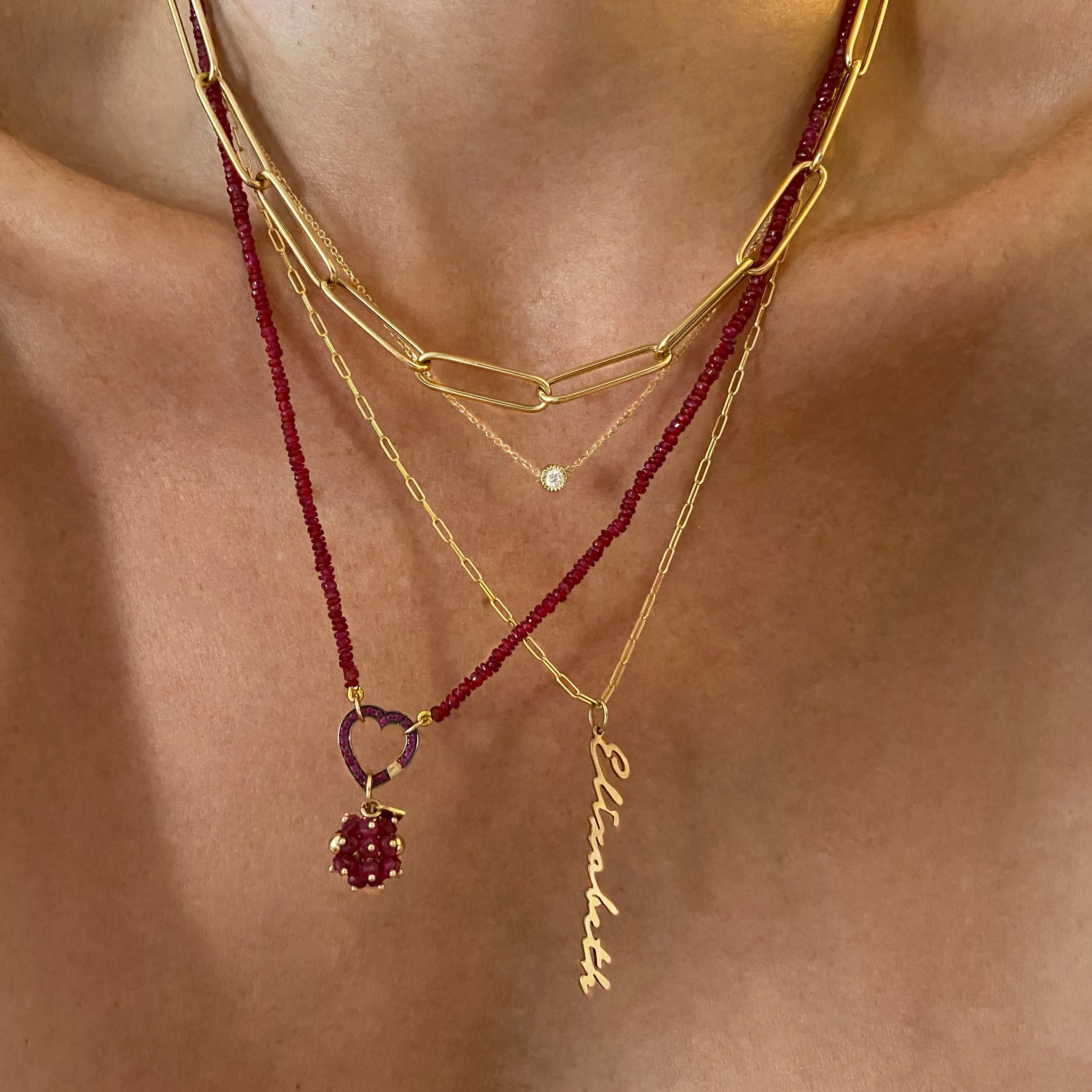 Ruby Healing Bead Necklace