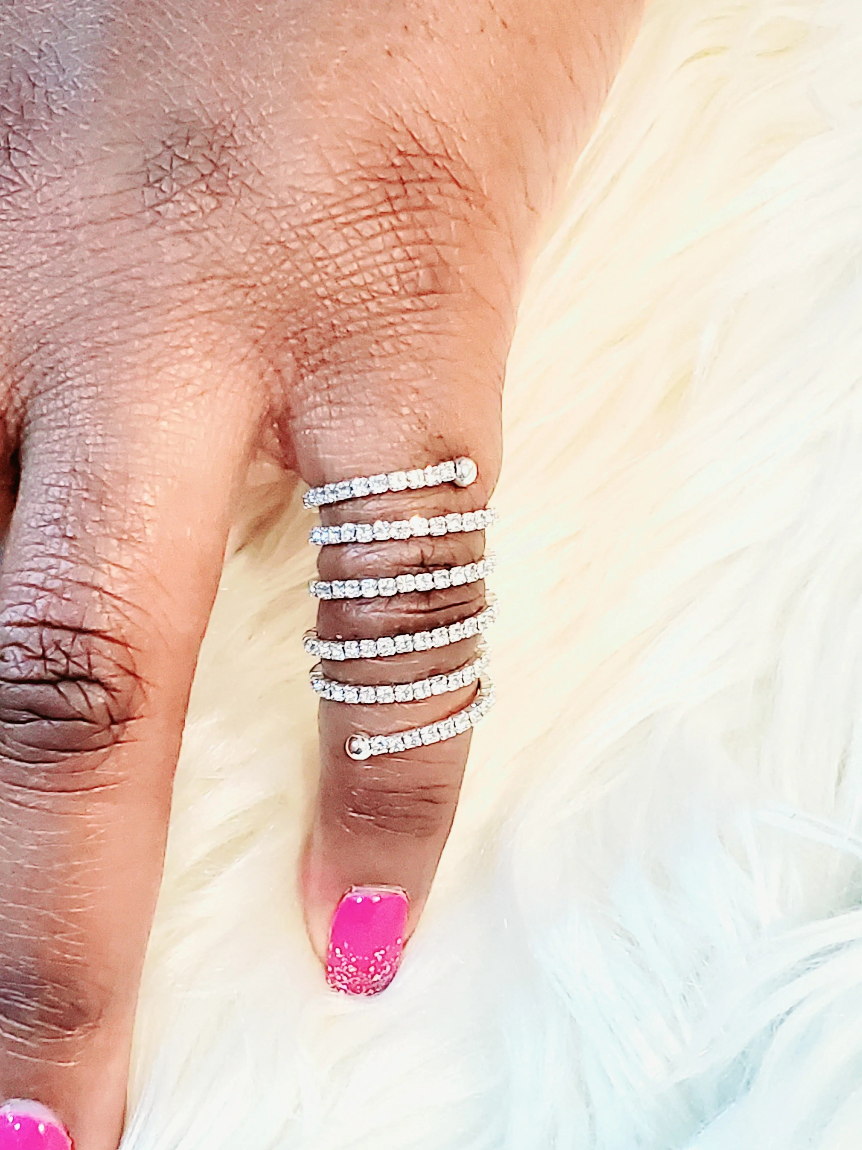 Silver & Gold-toned Spiral Ring