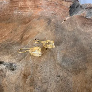 Silver - Raw Citrine Earrings