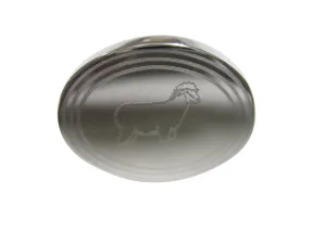 Silver Toned Etched Oval Sheep Adjustable Size Fashion Ring