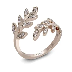 Simon G Rose Gold and Diamond Wrap Around Vine Ring