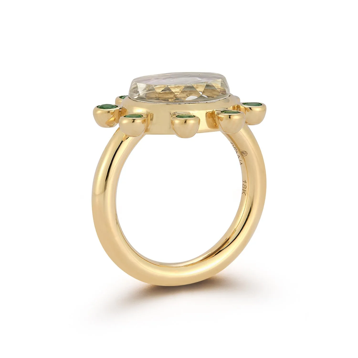Small Octopus Caspian Ring- Grey Mother-of-Pearl and Deep Sapphire