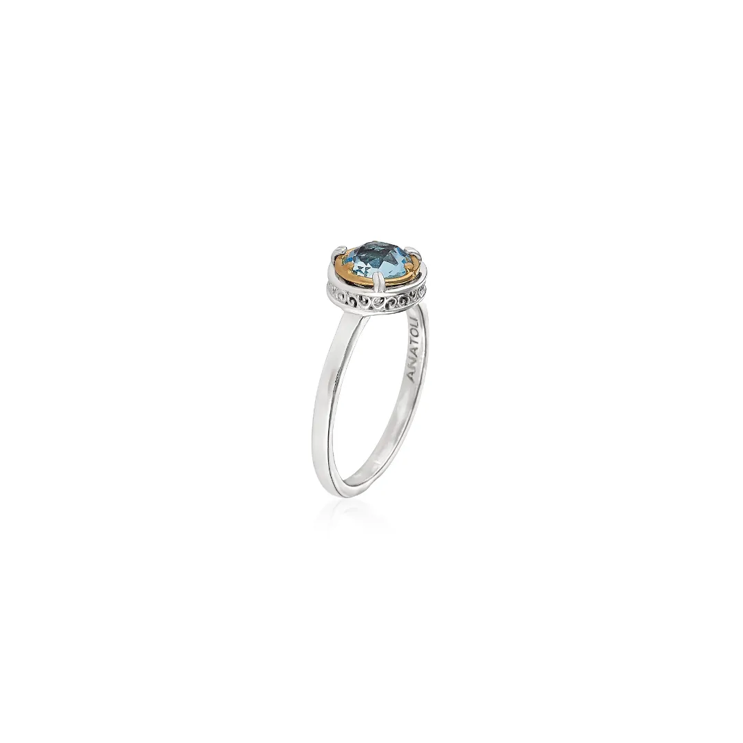 Small Round Blue Topaz Ring