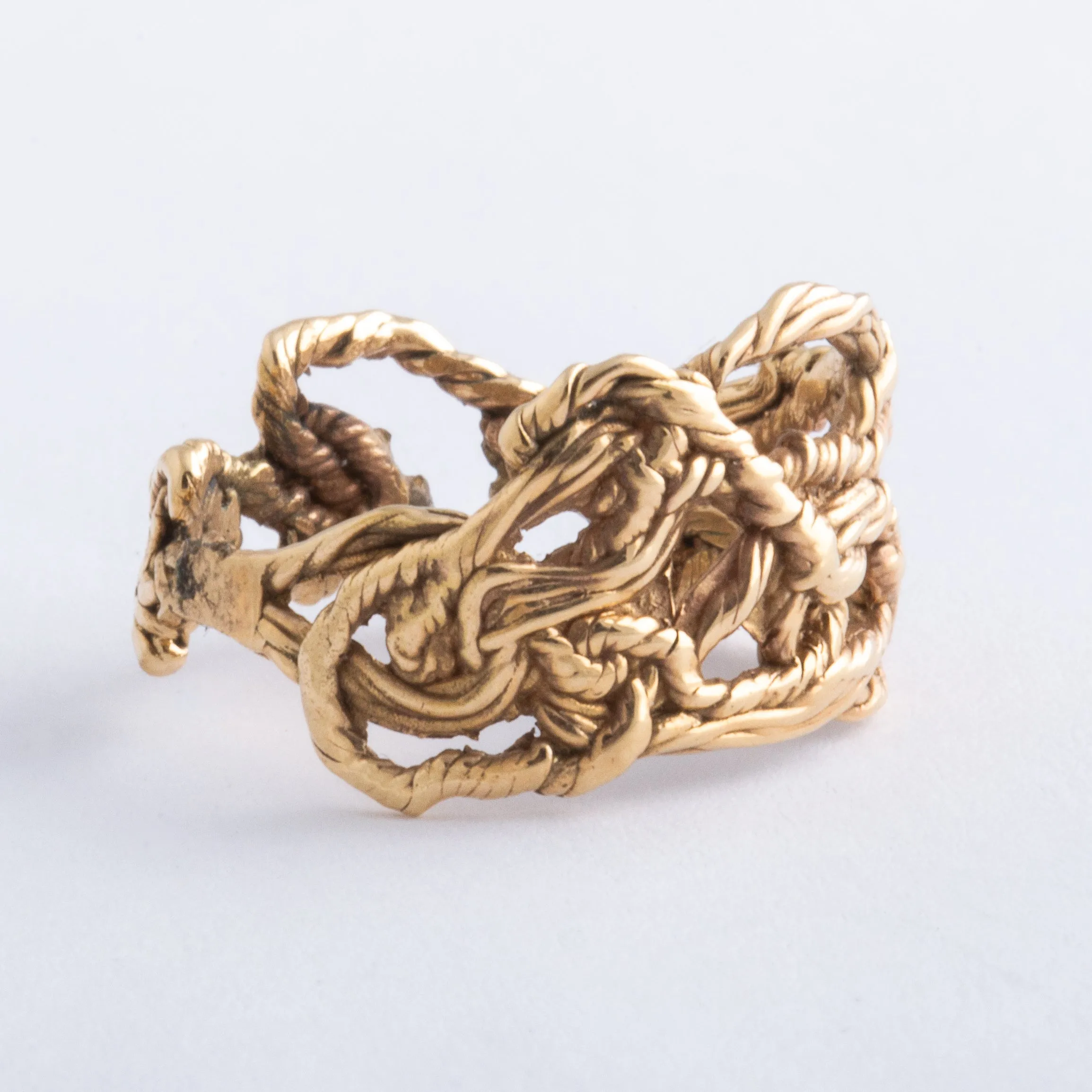 Solid 14K Yellow Gold Weave Ring