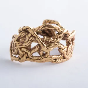 Solid 14K Yellow Gold Weave Ring