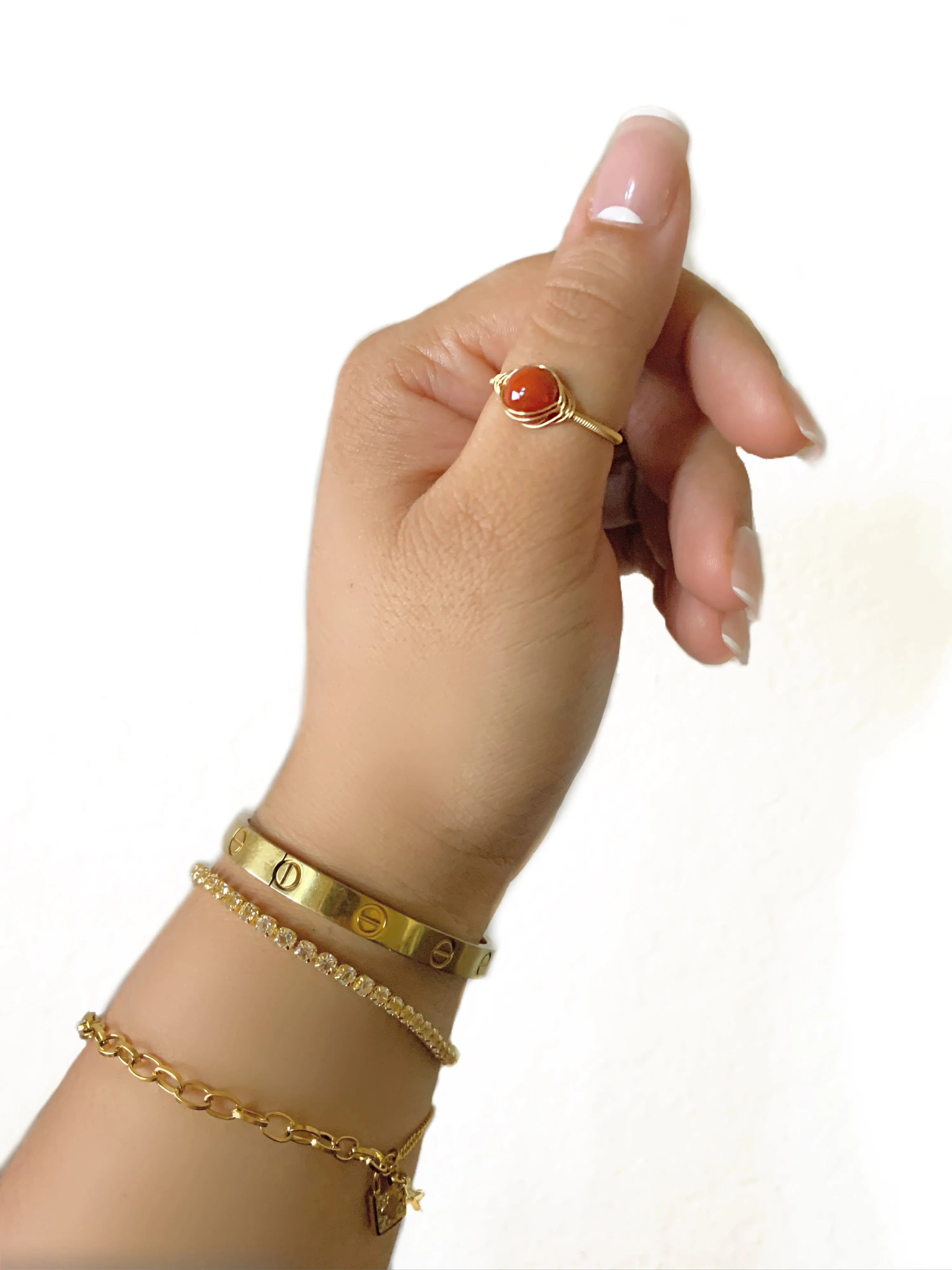 South Red Agate Ring