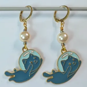 Space Cats Stitch Markers & Earrings