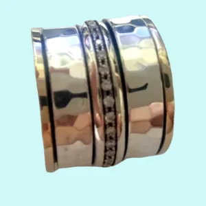 Spinner Rings for women, spin ring , zircon ring , meditation ring for woman