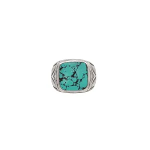 Square Chinese Turquoise Ring