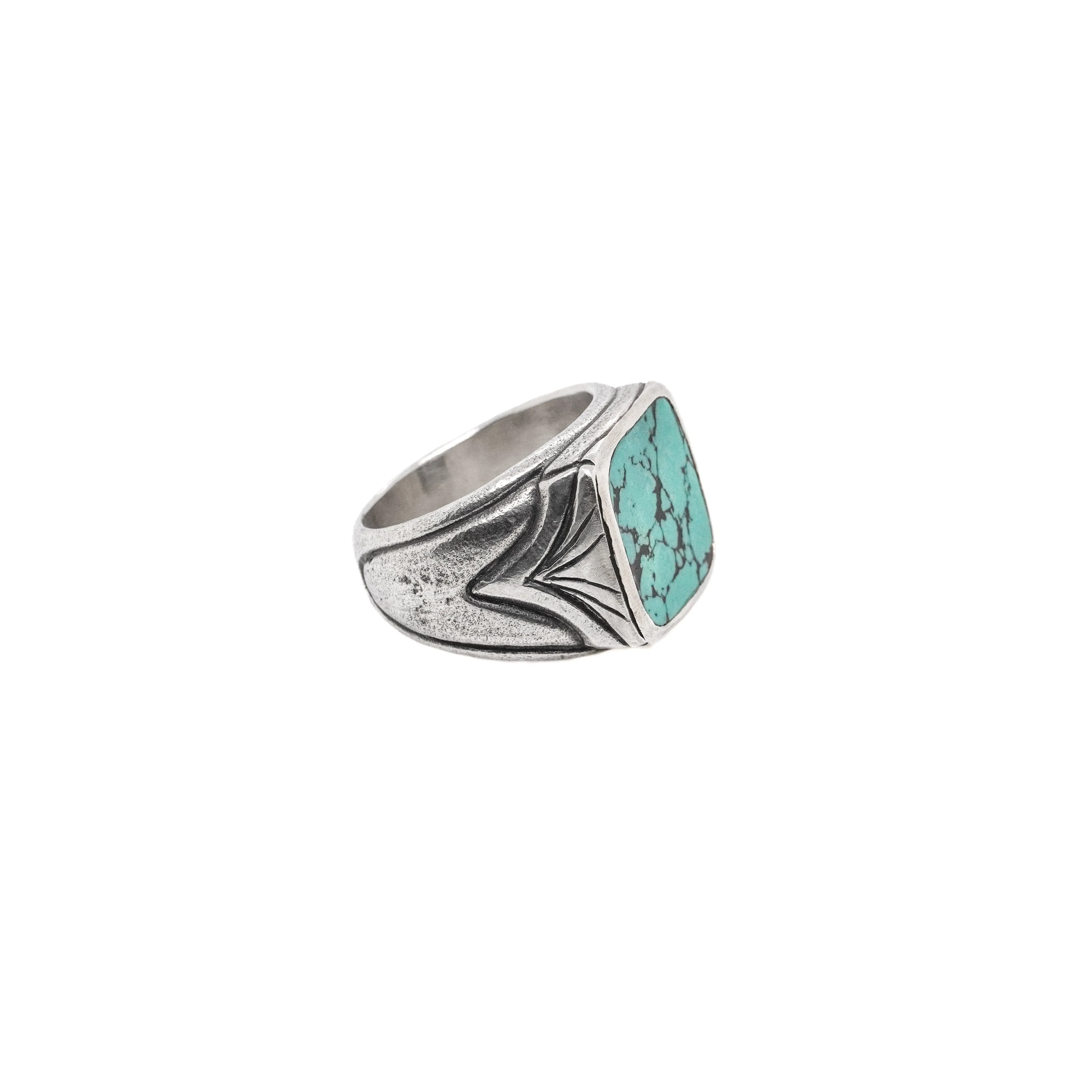 Square Chinese Turquoise Ring