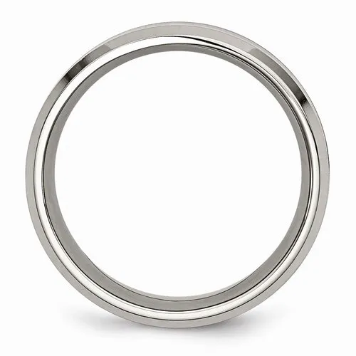 Stainless Steel (8mm) Red Koa Wood Inlay Enameled Band