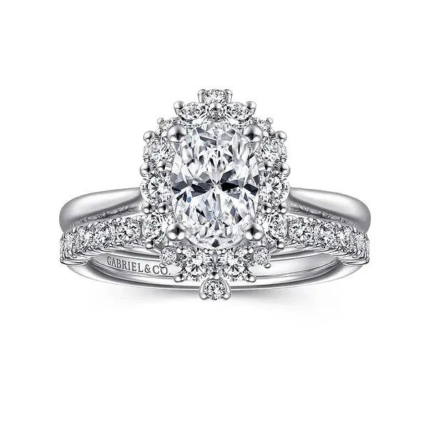 Starburst Oval Diamond Engagement Ring Mounting
