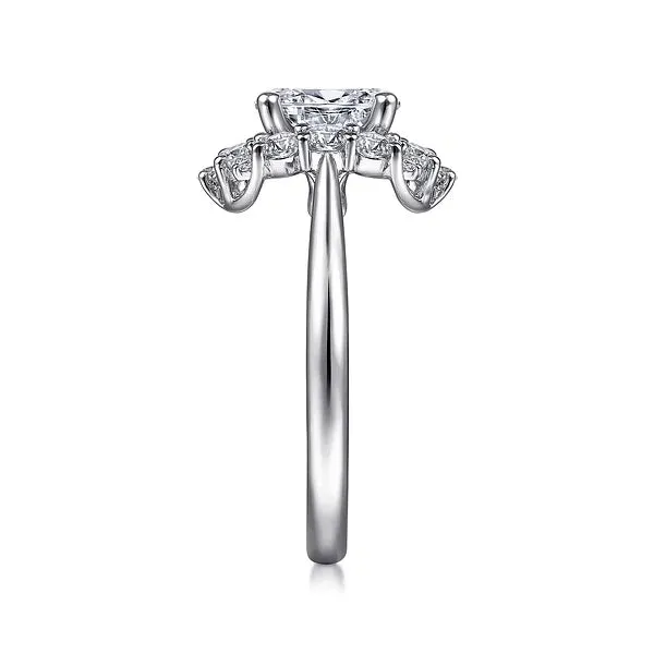 Starburst Oval Diamond Engagement Ring Mounting