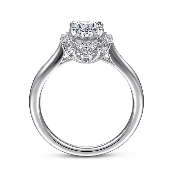 Starburst Oval Diamond Engagement Ring Mounting
