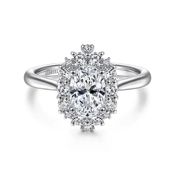 Starburst Oval Diamond Engagement Ring Mounting