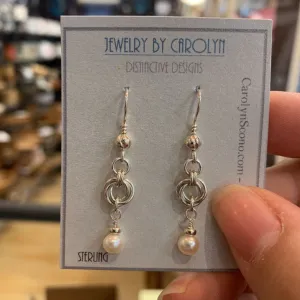 Sterling Flower Rings & Pearl Earrings