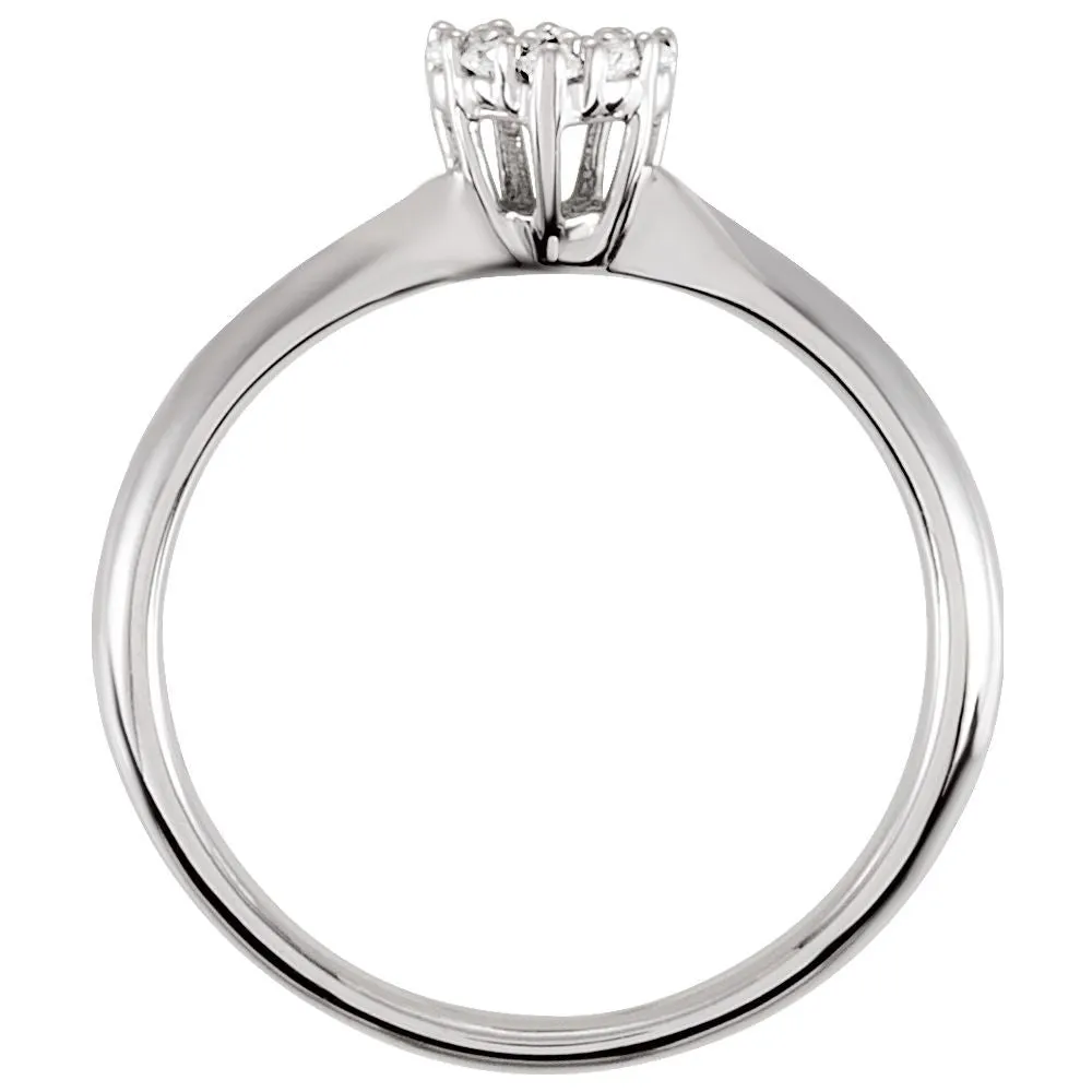Sterling Silver Cubic Zirconia Heart Ring Size 7