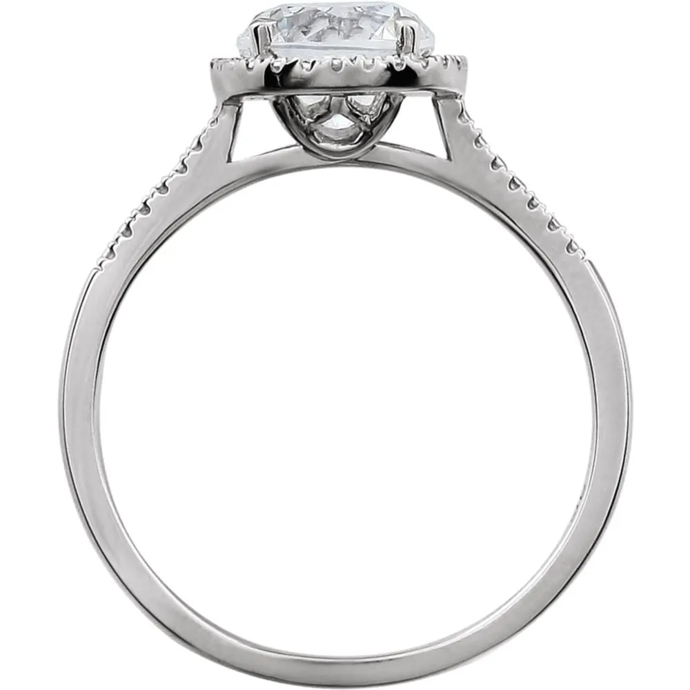 Sterling Silver Lab-Grown White Sapphire & .01 CTW Diamond Ring