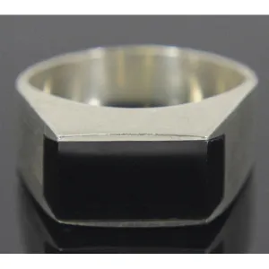 Sterling Silver Onyx Ring Size 13.5
