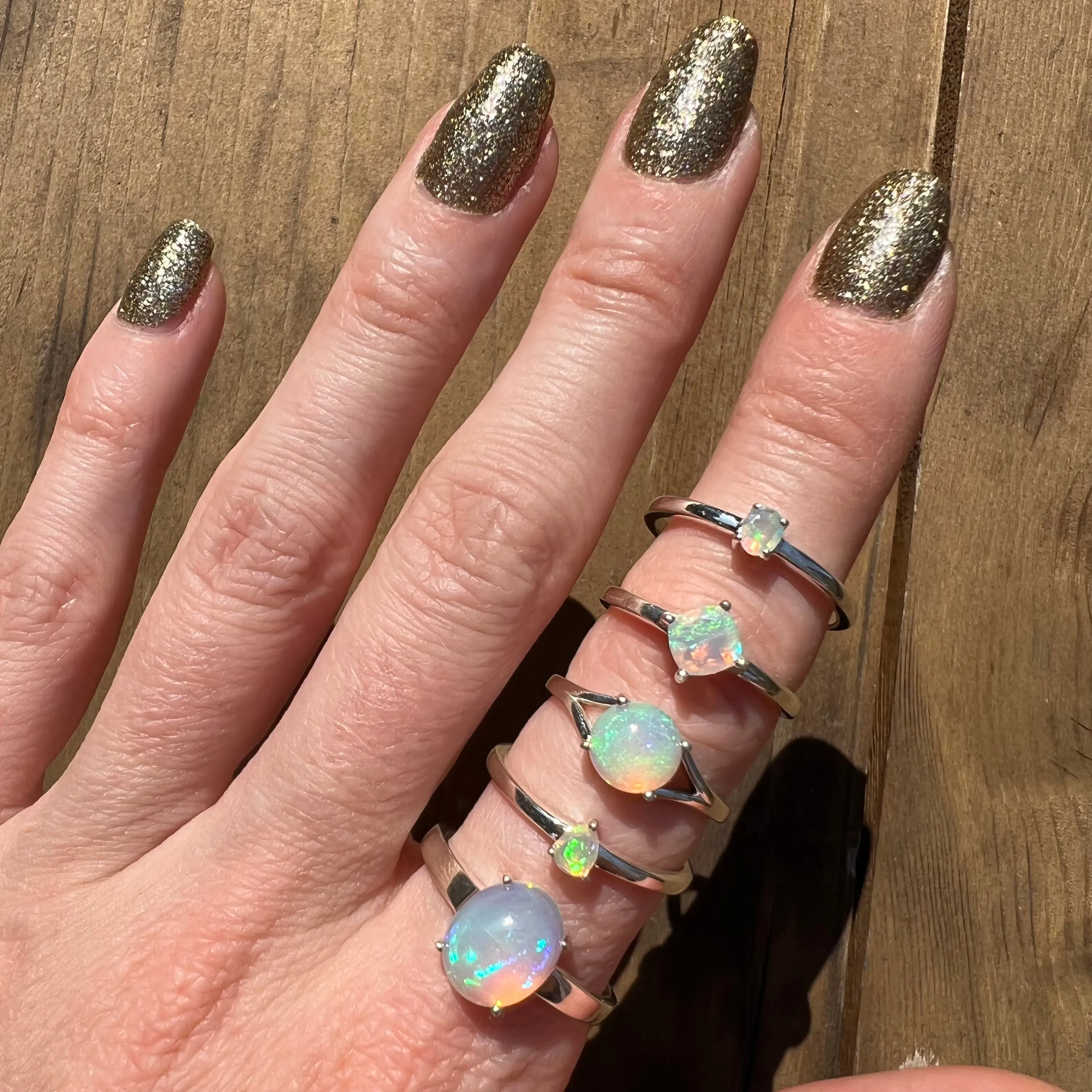Sterling Silver Opal Rings