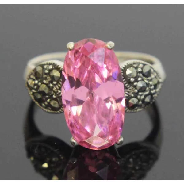 Sterling Silver Rose CZ Ring Size 5.5