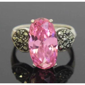 Sterling Silver Rose CZ Ring Size 5.5