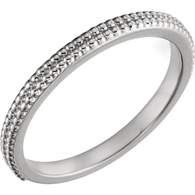 Sterling Silver Stackable Bead Ring, Size 7