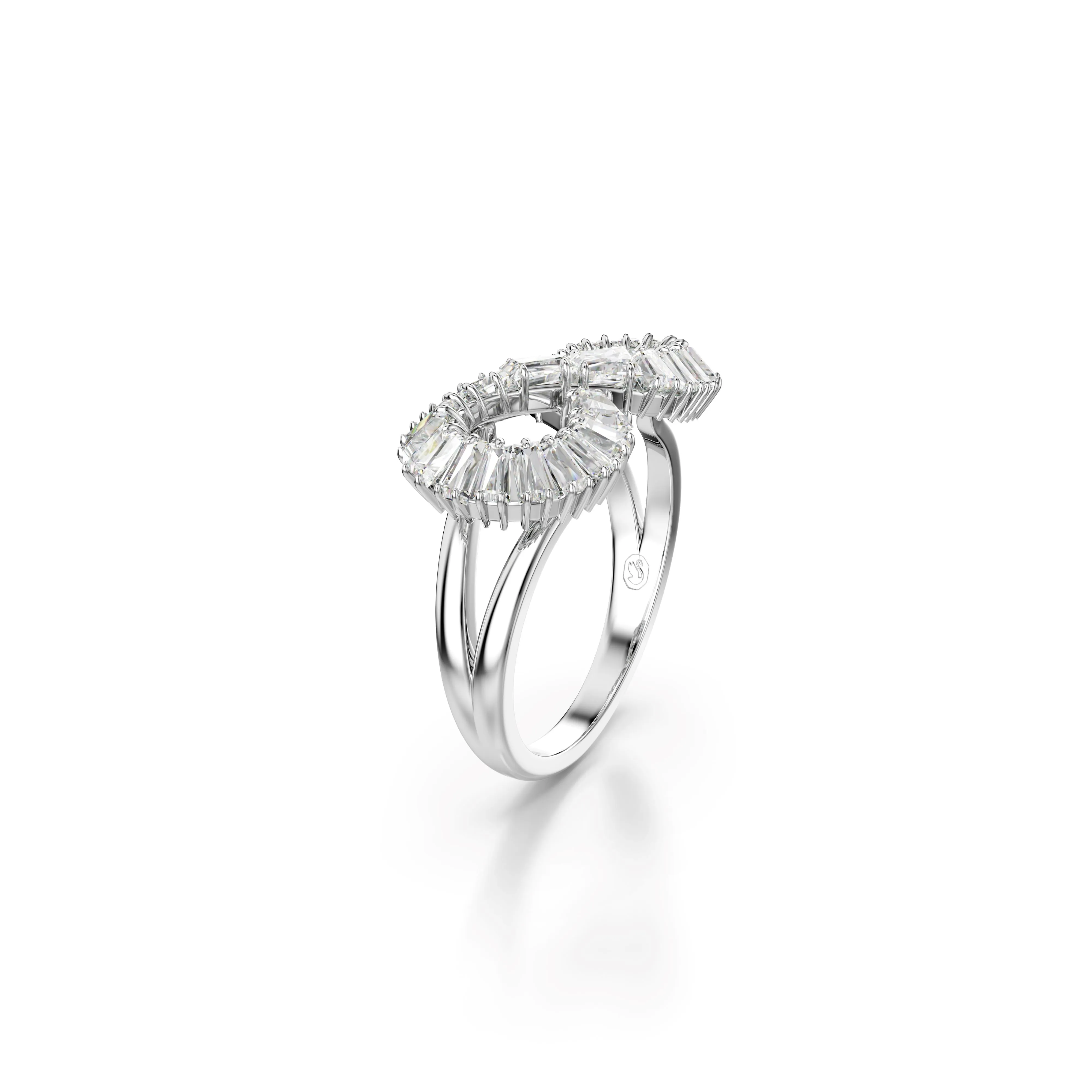Swarovski Rhodium Hyperbola Cocktail Ring