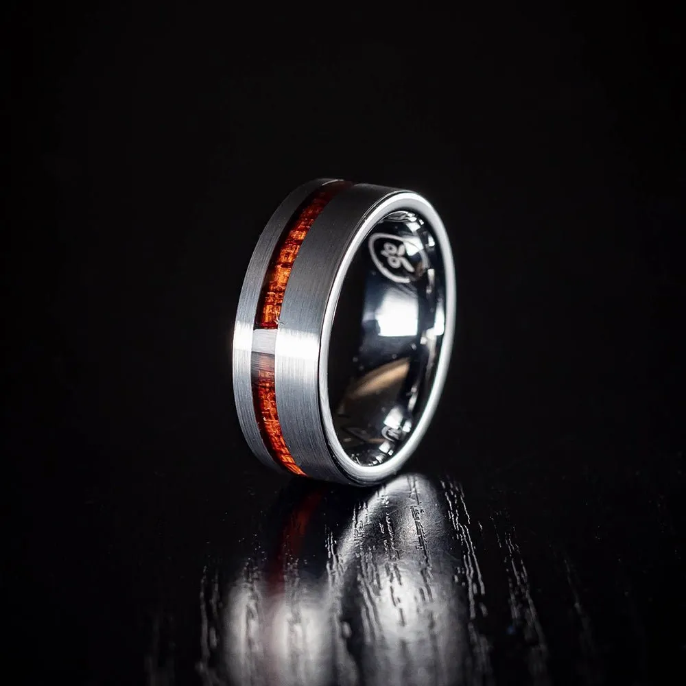 The Gun Red - Rosewood Men's Tungsten Ring