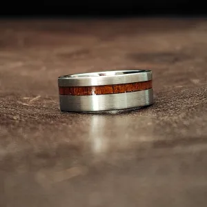 The Gun Red - Rosewood Men's Tungsten Ring
