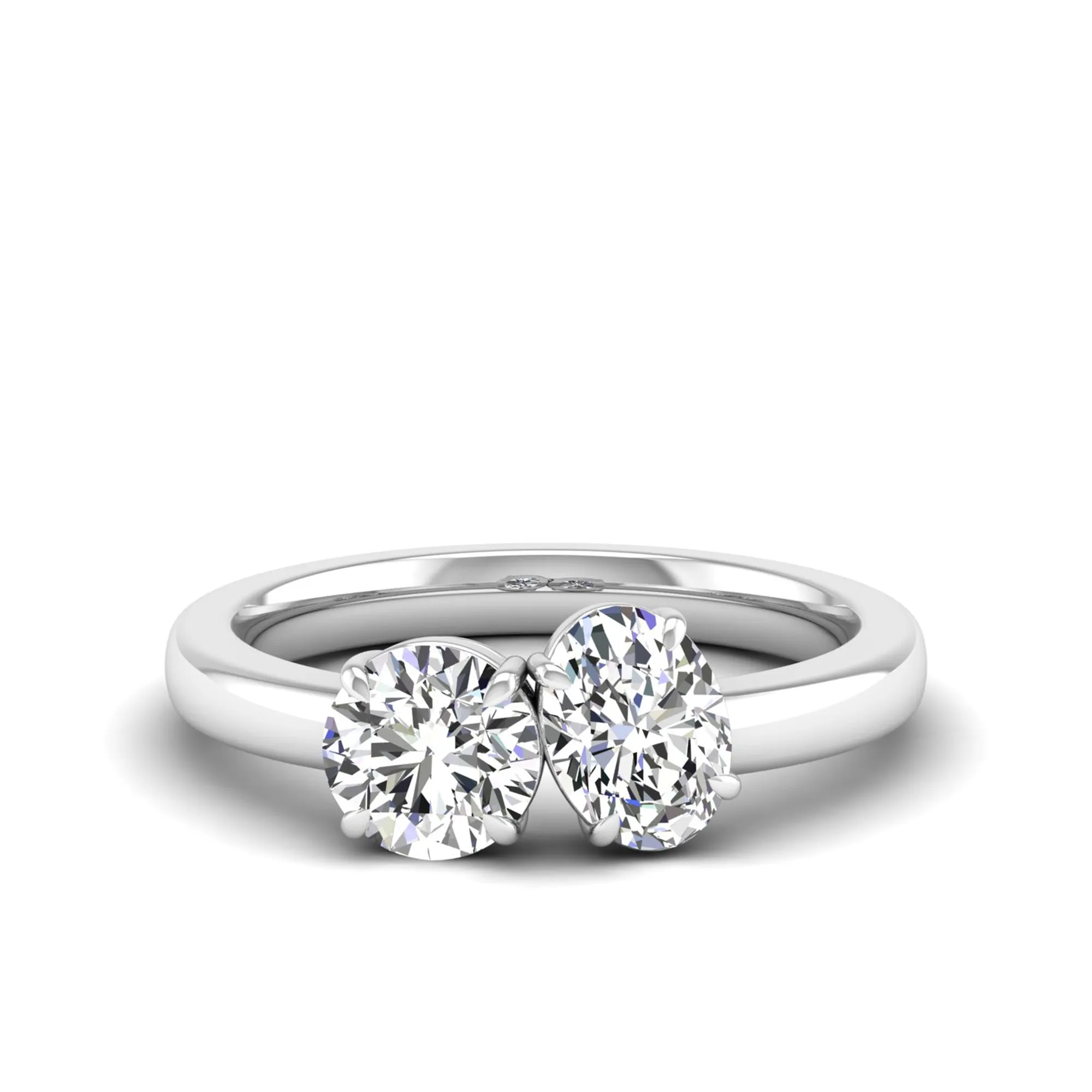 Toi et Moi Round and Oval Lab Diamond Ring